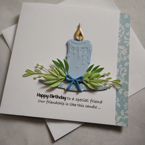 Rude Friendship Birthday Card - Blue Candle