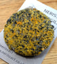 Yellow Abstract Lichen Embellished Recycled Textile 50mm Brooches - Image 4