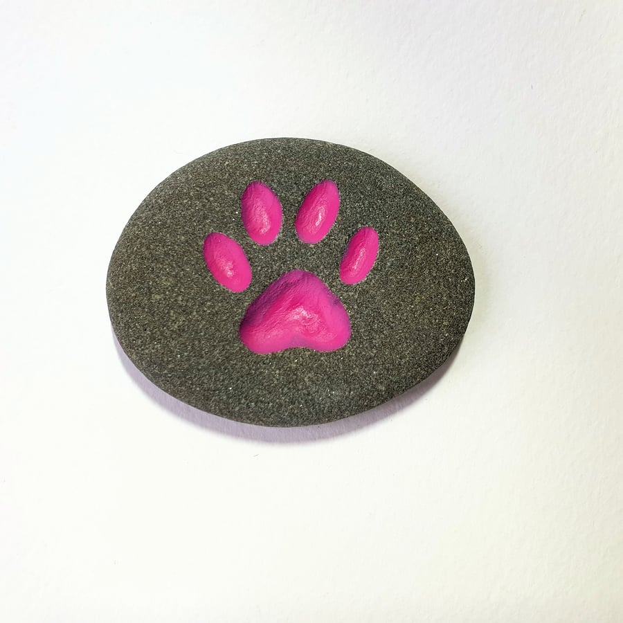 Pet Memorial Stone for Dogs Memorial Gift for Cats Pink Paw Pet Memorial Stone