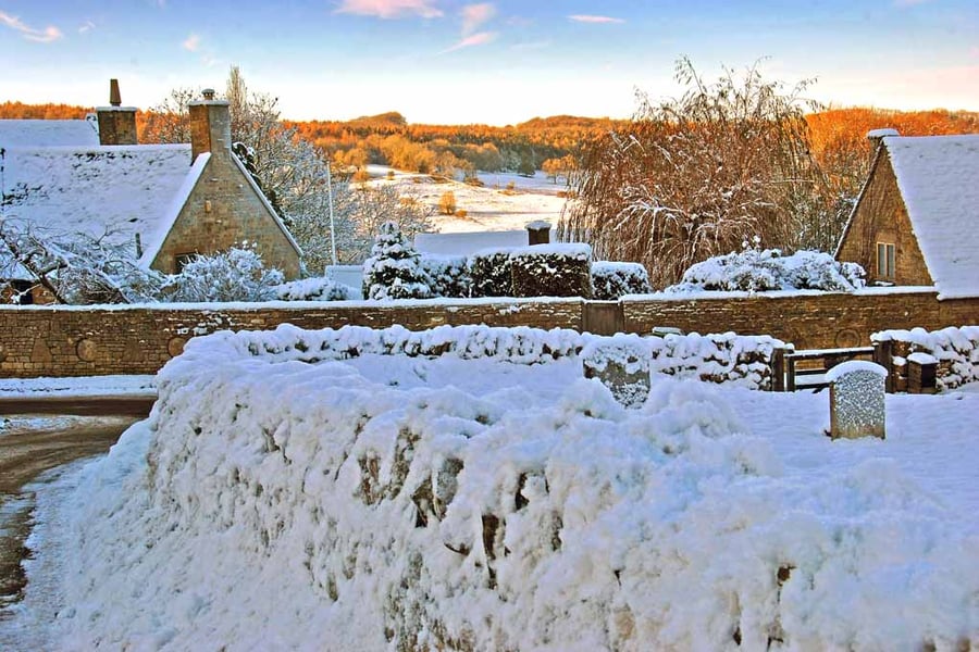 Snowshill In The Snow Cotswolds Gloucestershire Photograph Print