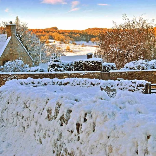 Snowshill In The Snow Cotswolds Gloucestershire Photograph Print
