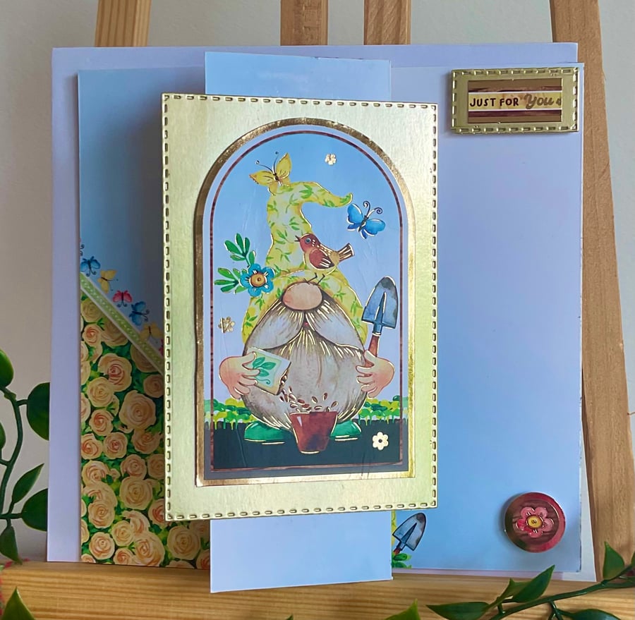 Card. Cute gnome card for birthday or other occasion 