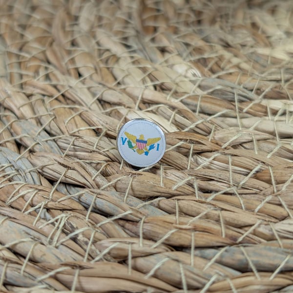 U.S. Virgin Islands Flag Map Pin – Caribbean Travel Map Push Pin for Wooden Maps