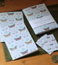 Tiger Moth Floral Stationery Set - Handmade Notebook, Cards & Gift Tags - Image 2