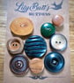 9 Vintage Mixed Wooden Buttons - Image 1