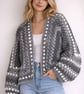 Grey crochet Cardigan - small
