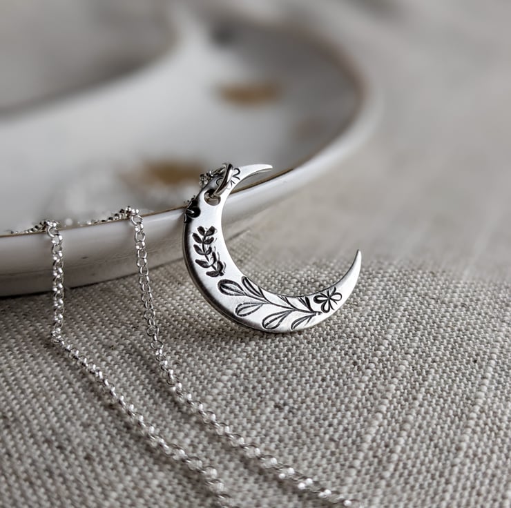 Silver moon pendant new arrivals