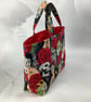 Day of the Dead tote bag, Gothic shopper, handmade in Sussex - Image 3