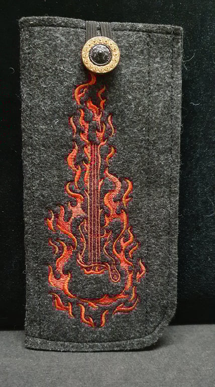 Flaming guitar Glasses Case