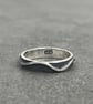 Silver Wave Ring, oxidised band, silver River Ring, 4mm band, wedding ring, wave - Image 2