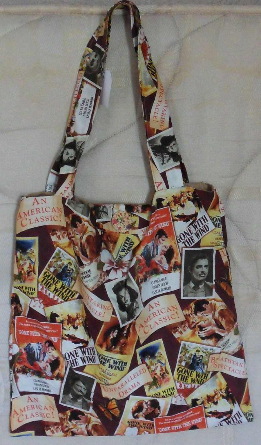 Homemade Totebag. Gone with the wind design. Lined.  100% cotton fabric