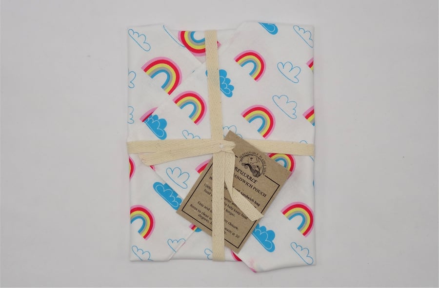 Rainbows - Reusable Folding Sandwich Bag - Eco Friendly 