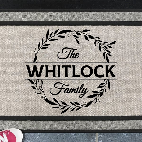 Personalised Surname Door Mat - Customised Family Name Doormat - All Weather 
