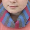 Hand Woven Lambswool Scarf Collar - Blue, Grey, Pink