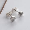 Pentacle Pentagram stud earrings sterling silver 