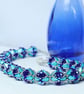 Blue and Turquoise Beaded Bead Necklace - Image 2