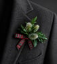 Scottish Thistle and Tartan Buttonhole - Artificial Wedding Boutonniere - Image 2