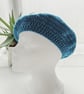 Beret Hat Sea Blue Aran - Image 5