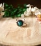 Emerald Green Abalone Shell Adjustable Ring Hypoallergenic Stainless Steel
