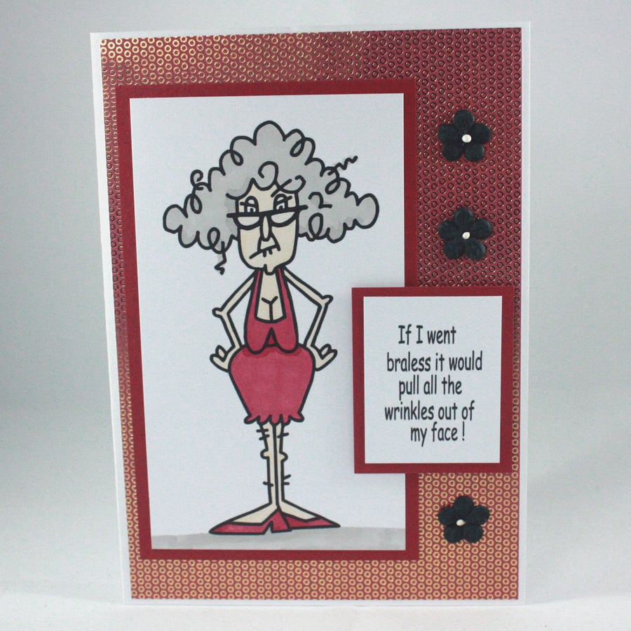 Humorous older woman birthday card  