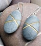 Pebble earrings, Stripe. Nature inspired jewellery designed by John Field. - Image 6