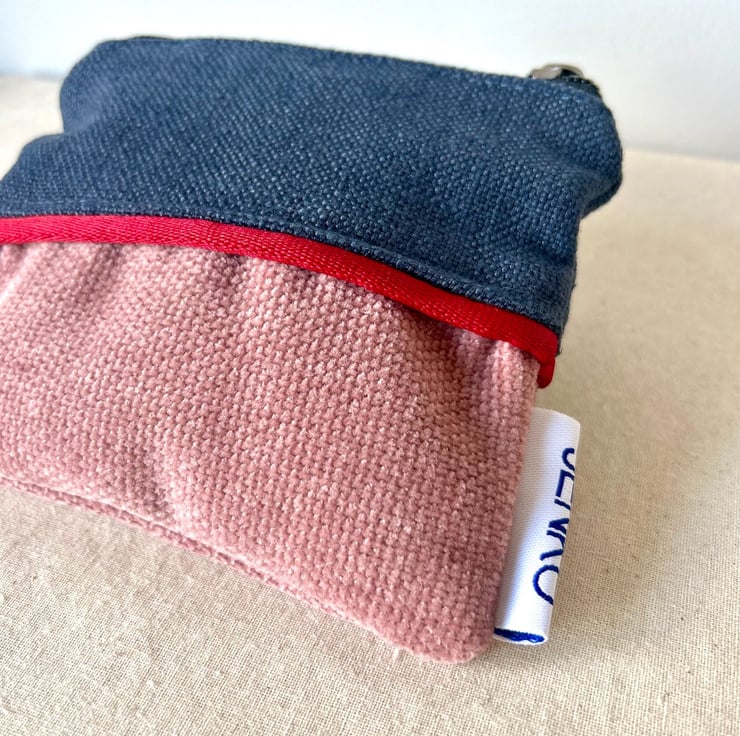 Handmade Small Fabric Pink and Navy Purse - Tex... - Folksy