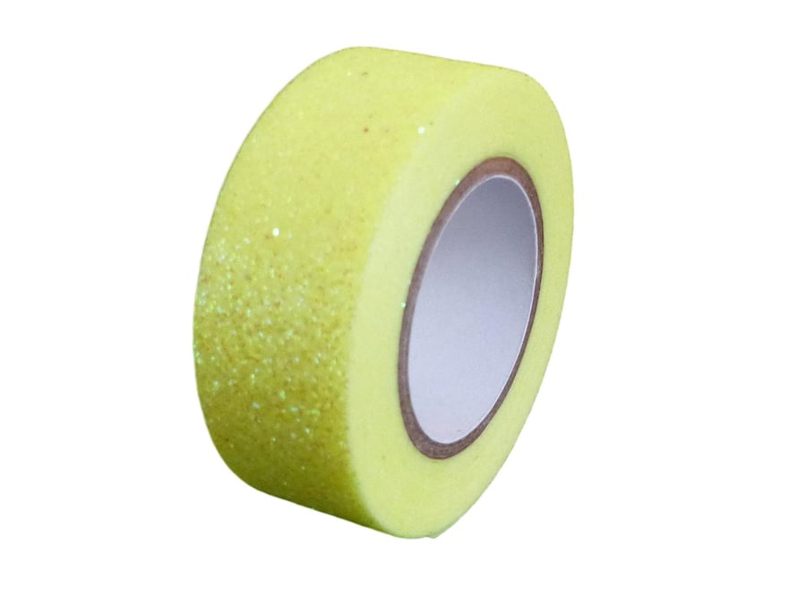 Lemon Yellow Glitter Sparkle Washi Tape Quality Masking Tape Crafts Eco Friendly