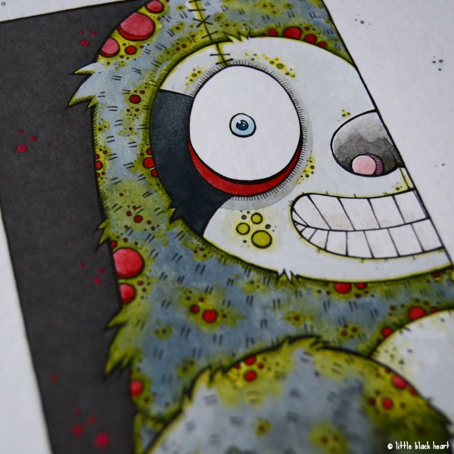 big zombie sloth - original A4 ilustration