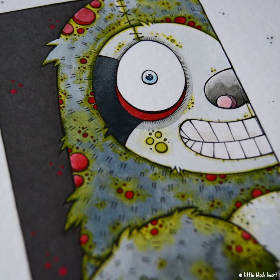 big zombie sloth - original A4 ilustration