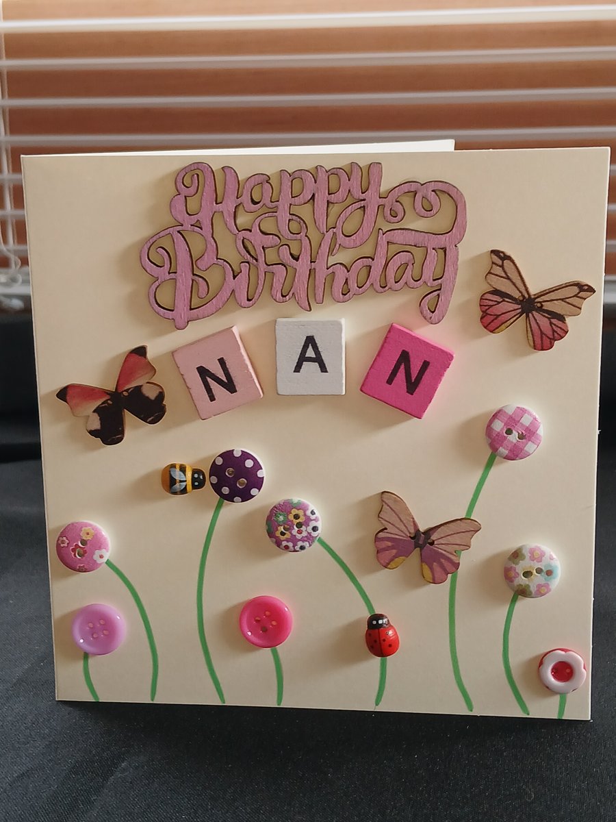 Handmade, nan birthday card 
