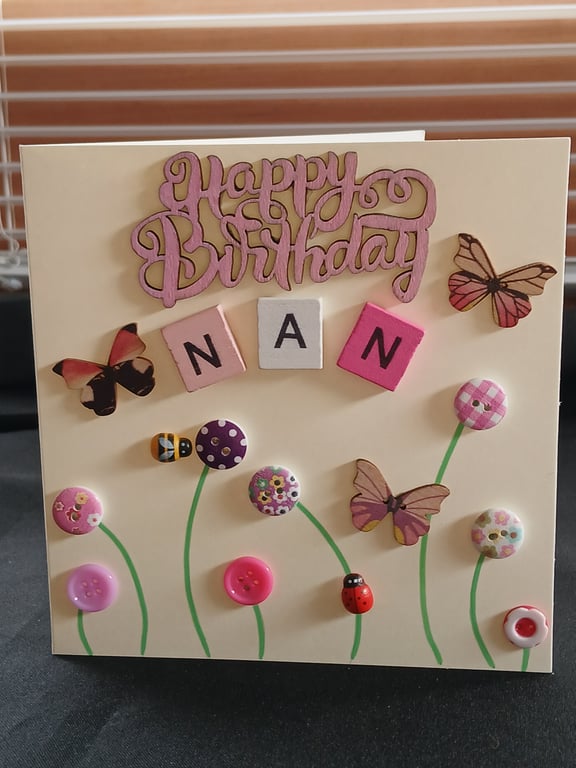 Handmade, nan birthday card 