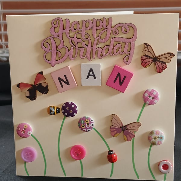 Handmade, nan birthday card 