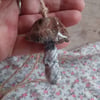 ceramic hanging mushroom brown small