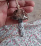 ceramic hanging mushroom brown small