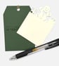 Handmade Christmas Gift Tags, Slide In Message Tags, Green Set of 4 - Image 3