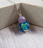 Lilac Rose Glass Bead Pendant, Sterling Silver with Amethyst - Chain is Optional - Image 6
