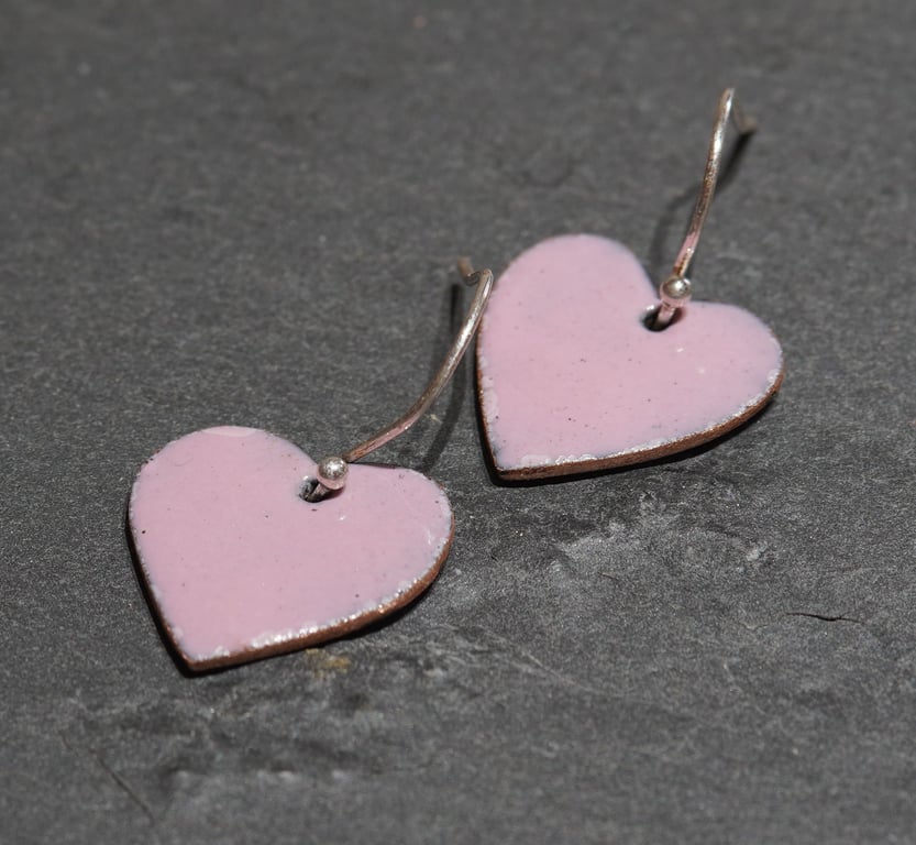 Heart shaped enamel earrings
