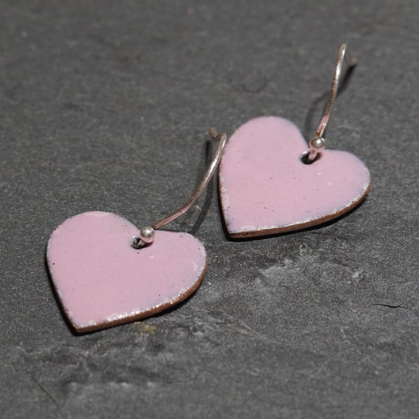 Heart shaped enamel earrings