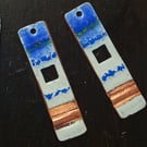 Unique handmade glass enameled earrings