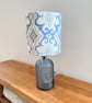 Daria Blue Ikat Style Lampshade & Recycled Glass Table Lamp - Image 3