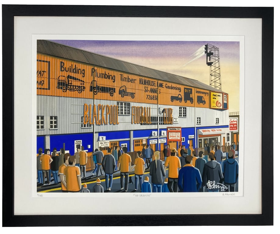 Blackpool. Limited Edition Fine Art Print Football Club FC Bloomfield Road Gift