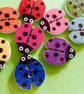 10 x Assorted  Ladybird Shape  Wood Buttons  2 holes - Image 3
