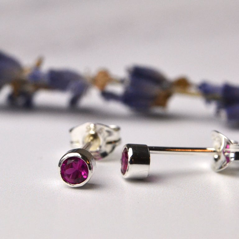 Dainty teeny gemstone stud arrings