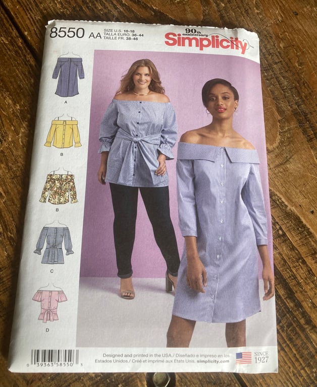 8550 Simplicity Blouse Pattern 10 - 18