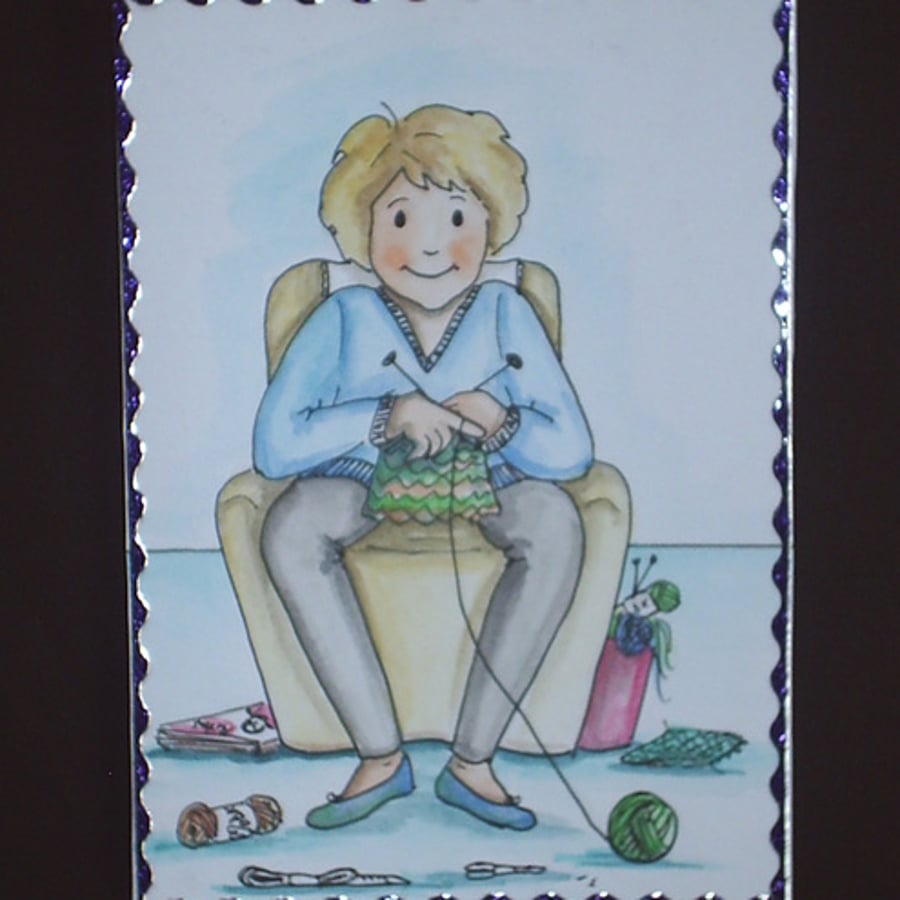 Knitter's knitting card