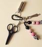 Needlework Accessory Key Fob with Scissors, Needle Case & Threader - Image 2