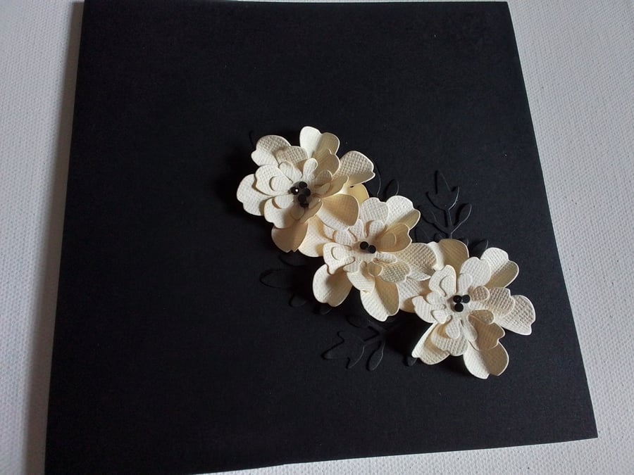 Handmade card. Birthday card. Flowers. Ref 407