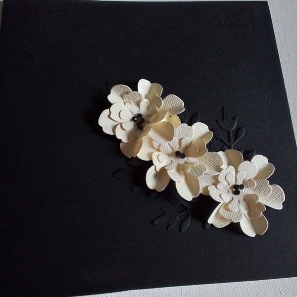 Handmade card. Birthday card. Flowers. Ref 407