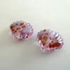 lilac shell lampwork glass beads
