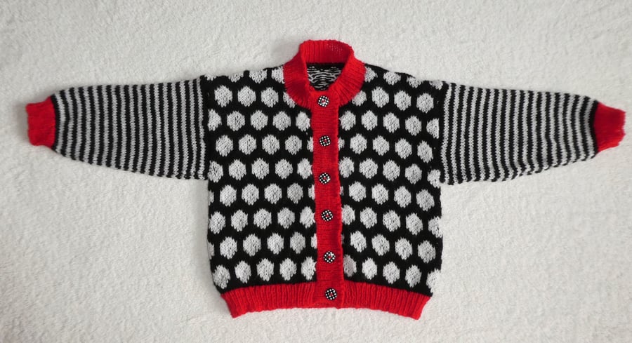 Circles and Stripes Toddler Cardigan Knitting Pattern. PDF Knitting Pattern